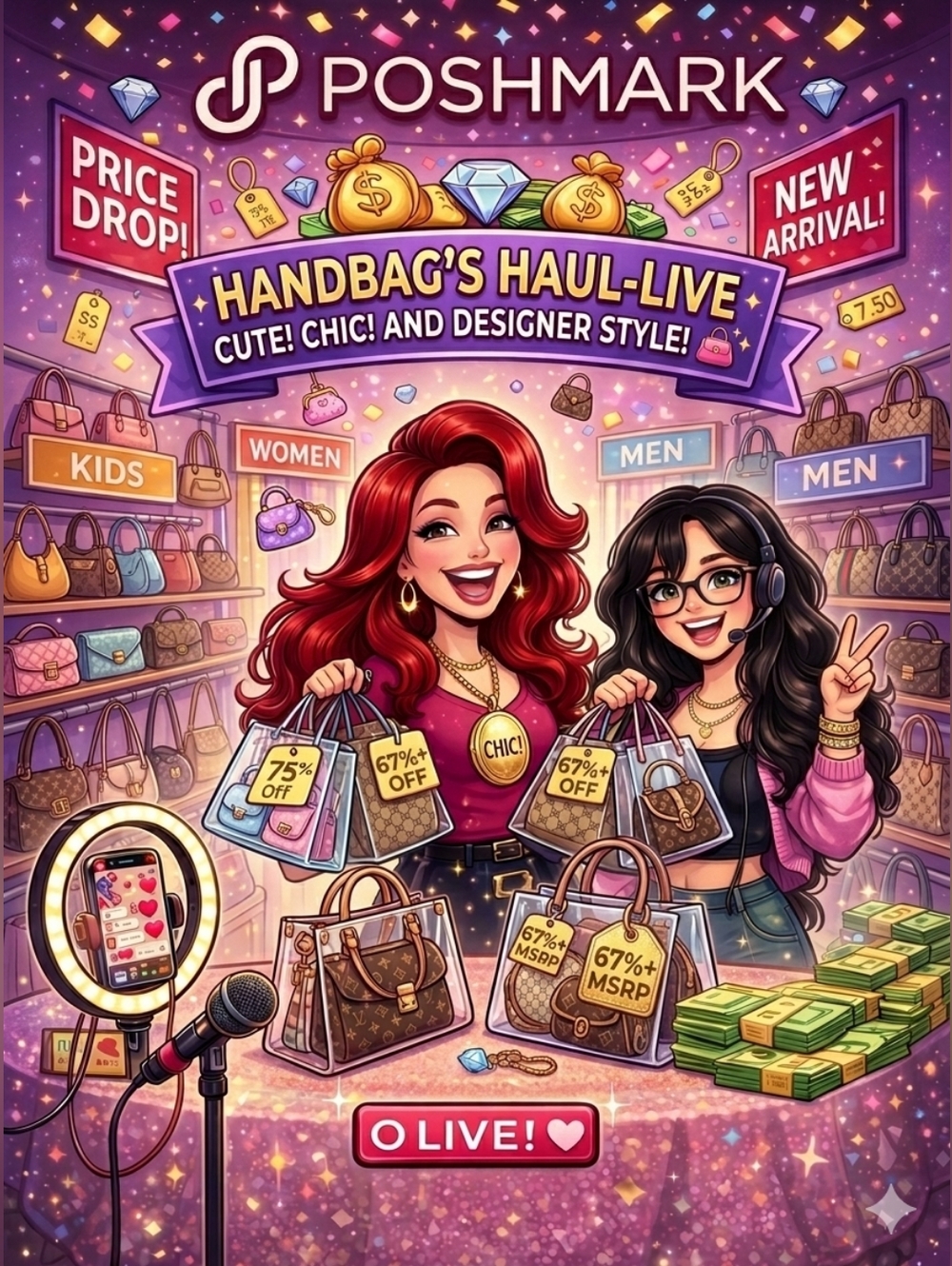 👜 Handbag Haul Live! – Come Join Us! ✨ EXCLUSIVE Closet Deals!